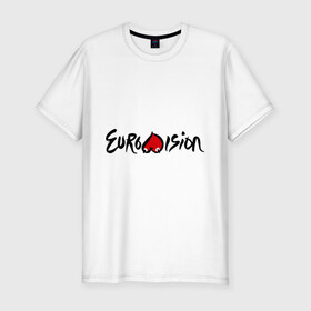 Мужская футболка премиум с принтом Eurovision в Санкт-Петербурге, 92% хлопок, 8% лайкра | приталенный силуэт, круглый вырез ворота, длина до линии бедра, короткий рукав | eurovision | евровидение
