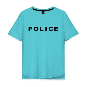 Мужская футболка хлопок Oversize с принтом POLICE в Санкт-Петербурге, 100% хлопок | свободный крой, круглый ворот, “спинка” длиннее передней части | police | правоохранительные органы