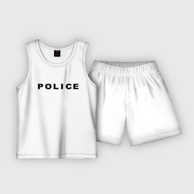 Детская пижама с шортами хлопок с принтом POLICE в Санкт-Петербурге,  |  | police | правоохранительные органы