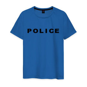 Мужская футболка хлопок с принтом POLICE в Санкт-Петербурге, 100% хлопок | прямой крой, круглый вырез горловины, длина до линии бедер, слегка спущенное плечо. | police | правоохранительные органы