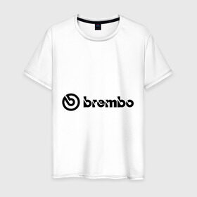 Мужская футболка хлопок с принтом Brembo в Санкт-Петербурге, 100% хлопок | прямой крой, круглый вырез горловины, длина до линии бедер, слегка спущенное плечо. | brembo | брембо | колодки | тормоза | тормозные колодки | тюнинг