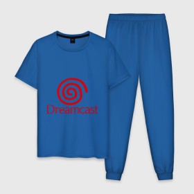 Мужская пижама хлопок с принтом Dreamcast в Санкт-Петербурге, 100% хлопок | брюки и футболка прямого кроя, без карманов, на брюках мягкая резинка на поясе и по низу штанин
 | dreamcast | sega | видеоигры | приставки | сега