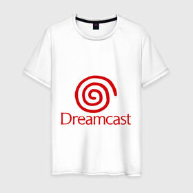Мужская футболка хлопок с принтом Dreamcast в Санкт-Петербурге, 100% хлопок | прямой крой, круглый вырез горловины, длина до линии бедер, слегка спущенное плечо. | dreamcast | sega | видеоигры | приставки | сега