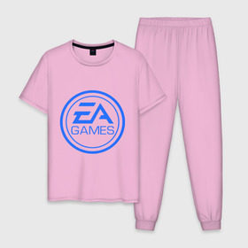 Мужская пижама хлопок с принтом EA Games в Санкт-Петербурге, 100% хлопок | брюки и футболка прямого кроя, без карманов, на брюках мягкая резинка на поясе и по низу штанин
 | arts | electronic | игра | компьютерная
