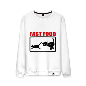 Мужской свитшот хлопок с принтом Fast food в Санкт-Петербурге, 100% хлопок |  | fast food | fastfood | быстра еда | коты | кошка | песики | собака