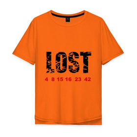 Мужская футболка хлопок Oversize с принтом LOST в Санкт-Петербурге, 100% хлопок | свободный крой, круглый ворот, “спинка” длиннее передней части | lost | лост | остаться в живых