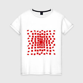 Женская футболка хлопок с принтом Квадрат квадратов в Санкт-Петербурге, 100% хлопок | прямой крой, круглый вырез горловины, длина до линии бедер, слегка спущенное плечо | tribal | квадрат | квадраты | орнамент | трайбл | узор