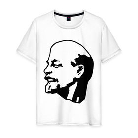 Мужская футболка хлопок с принтом Ленин в Санкт-Петербурге, 100% хлопок | прямой крой, круглый вырез горловины, длина до линии бедер, слегка спущенное плечо. | lenin | ussr | ленин | ленин жив | ссср