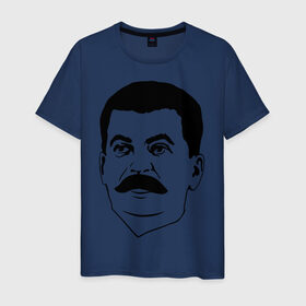 Мужская футболка хлопок с принтом Сталин в Санкт-Петербурге, 100% хлопок | прямой крой, круглый вырез горловины, длина до линии бедер, слегка спущенное плечо. | stalin | ussr | коба | кобба | политические | ссср | сталин