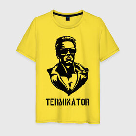 Мужская футболка хлопок с принтом Терминатор в Санкт-Петербурге, 100% хлопок | прямой крой, круглый вырез горловины, длина до линии бедер, слегка спущенное плечо. | 