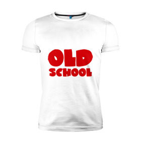 Мужская футболка премиум с принтом Old School в Санкт-Петербурге, 92% хлопок, 8% лайкра | приталенный силуэт, круглый вырез ворота, длина до линии бедра, короткий рукав | олдскул | реп | рэп | рэпер | рэппер | старая | школа