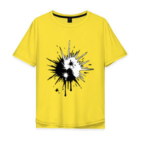 Мужская футболка хлопок Oversize с принтом Взрыв инь-янь в Санкт-Петербурге, 100% хлопок | свободный крой, круглый ворот, “спинка” длиннее передней части | взрыв | знак | инь | инь ян | китайский | ян | янь