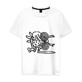 Мужская футболка хлопок с принтом Сова на фоксе в Санкт-Петербурге, 100% хлопок | прямой крой, круглый вырез горловины, длина до линии бедер, слегка спущенное плечо. | сова