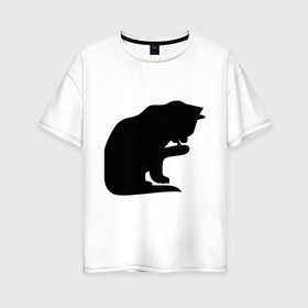 Женская футболка хлопок Oversize с принтом Котёнок умывается в Санкт-Петербурге, 100% хлопок | свободный крой, круглый ворот, спущенный рукав, длина до линии бедер
 | забавные кошки | котёнок | котёнок умывается | котята | кошки | прикольные кошки
