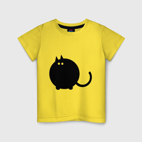 Детская футболка хлопок с принтом Котег в Санкт-Петербурге, 100% хлопок | круглый вырез горловины, полуприлегающий силуэт, длина до линии бедер | Тематика изображения на принте: животные | кот | кошки | черный кот