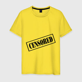 Мужская футболка хлопок с принтом Censored в Санкт-Петербурге, 100% хлопок | прямой крой, круглый вырез горловины, длина до линии бедер, слегка спущенное плечо. | запрещено | печать | секрет | штамп
