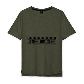 Мужская футболка хлопок Oversize с принтом Jedem Das Seine в Санкт-Петербурге, 100% хлопок | свободный крой, круглый ворот, “спинка” длиннее передней части | германия | иностранный | надпись | немецкий | переводчик | слова | фраза
