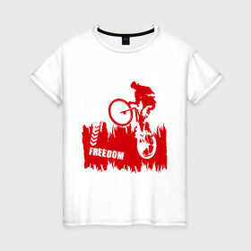 Женская футболка хлопок с принтом Велосипед в Санкт-Петербурге, 100% хлопок | прямой крой, круглый вырез горловины, длина до линии бедер, слегка спущенное плечо | streeet | xtream | велик | вело | велосипед | стрит | экстрим