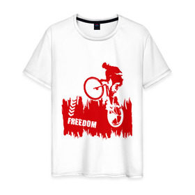Мужская футболка хлопок с принтом Велосипед в Санкт-Петербурге, 100% хлопок | прямой крой, круглый вырез горловины, длина до линии бедер, слегка спущенное плечо. | streeet | xtream | велик | вело | велосипед | стрит | экстрим