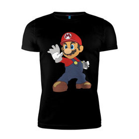 Мужская футболка премиум с принтом Super Mario (1) в Санкт-Петербурге, 92% хлопок, 8% лайкра | приталенный силуэт, круглый вырез ворота, длина до линии бедра, короткий рукав | Тематика изображения на принте: nintendo | марио | нинтендо