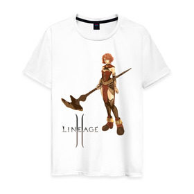 Мужская футболка хлопок с принтом Human Mage l2 в Санкт-Петербурге, 100% хлопок | прямой крой, круглый вырез горловины, длина до линии бедер, слегка спущенное плечо. | human mage | lineage | игры | компьютерные игры | линейка