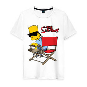 Мужская футболка хлопок с принтом Bart в Санкт-Петербурге, 100% хлопок | прямой крой, круглый вырез горловины, длина до линии бедер, слегка спущенное плечо. | simpsons | барт | барт симпсон | симпсоны | симсоны