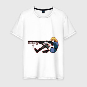 Мужская футболка хлопок с принтом Hellsing (2) в Санкт-Петербурге, 100% хлопок | прямой крой, круглый вырез горловины, длина до линии бедер, слегка спущенное плечо. | Тематика изображения на принте: 