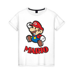 Женская футболка хлопок с принтом Super Mario (3) в Санкт-Петербурге, 100% хлопок | прямой крой, круглый вырез горловины, длина до линии бедер, слегка спущенное плечо | nintendo | марио | нинтендо