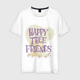 Мужская футболка хлопок с принтом Happy tree friend в Санкт-Петербурге, 100% хлопок | прямой крой, круглый вырез горловины, длина до линии бедер, слегка спущенное плечо. | happy tree friends