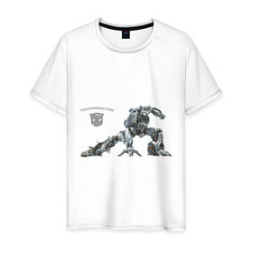 Мужская футболка хлопок с принтом Transformer jazz в Санкт-Петербурге, 100% хлопок | прямой крой, круглый вырез горловины, длина до линии бедер, слегка спущенное плечо. | anime | аниме | анимэ
