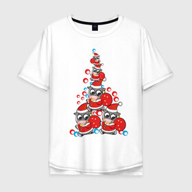 Мужская футболка хлопок Oversize с принтом Новый год (1) в Санкт-Петербурге, 100% хлопок | свободный крой, круглый ворот, “спинка” длиннее передней части | 2012 год | new year | елка | елочка | нг | новогодний | новый 2012 | новый год