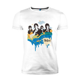 Мужская футболка премиум с принтом The Beatles в Санкт-Петербурге, 92% хлопок, 8% лайкра | приталенный силуэт, круглый вырез ворота, длина до линии бедра, короткий рукав | beatles | lennon | битлз | битлс | битлы | леннон