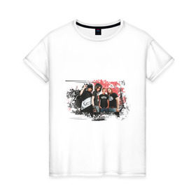 Женская футболка хлопок с принтом Tokio Hotel (3) в Санкт-Петербурге, 100% хлопок | прямой крой, круглый вырез горловины, длина до линии бедер, слегка спущенное плечо | tokio hotel