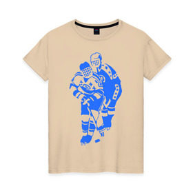 Женская футболка хлопок с принтом Хоккеисты в Санкт-Петербурге, 100% хлопок | прямой крой, круглый вырез горловины, длина до линии бедер, слегка спущенное плечо | кхл | нхл | хокей | хоккеист | хоккеисты | хоккей | хоккейный спорт