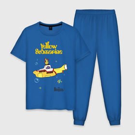 Мужская пижама хлопок с принтом Yellow submarine в Санкт-Петербурге, 100% хлопок | брюки и футболка прямого кроя, без карманов, на брюках мягкая резинка на поясе и по низу штанин
 | beatles | rock | yellow submarine | битлз | желтая подводная лодка | рок