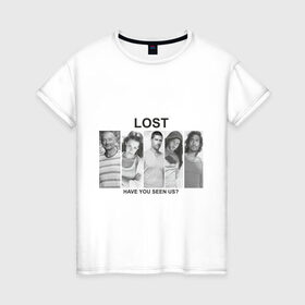 Женская футболка хлопок с принтом lost (5) в Санкт-Петербурге, 100% хлопок | прямой крой, круглый вырез горловины, длина до линии бедер, слегка спущенное плечо | lost | лост | остаться в живых