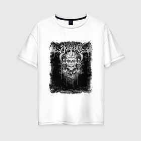 Женская футболка хлопок Oversize с принтом Dethklok (1) в Санкт-Петербурге, 100% хлопок | свободный крой, круглый ворот, спущенный рукав, длина до линии бедер
 | heavy metal | metal | rock | trash metal | квартет | метал | рок | рок группа | рок группы | трэш метал | хеви метал