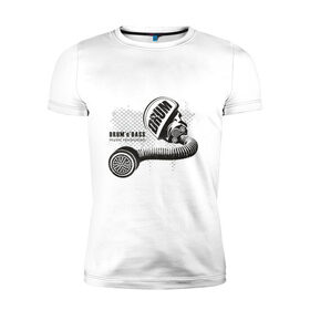 Мужская футболка премиум с принтом D `n `B music revolution в Санкт-Петербурге, 92% хлопок, 8% лайкра | приталенный силуэт, круглый вырез ворота, длина до линии бедра, короткий рукав | 