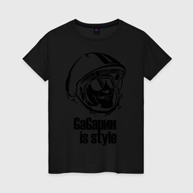 Женская футболка хлопок с принтом GaGarin 01 в Санкт-Петербурге, 100% хлопок | прямой крой, круглый вырез горловины, длина до линии бедер, слегка спущенное плечо | 