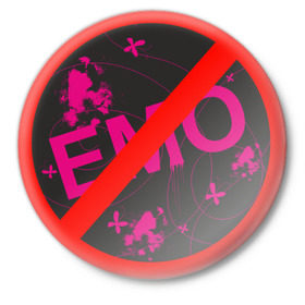 Значок с принтом Эмо (3) в Санкт-Петербурге,  металл | круглая форма, металлическая застежка в виде булавки | emo | запрет на эмо | знак | субкультуры | эмо