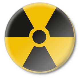 Значок с принтом Радиация в Санкт-Петербурге,  металл | круглая форма, металлическая застежка в виде булавки | прикольные рисунки | радиация | радиоактивная | эмблема