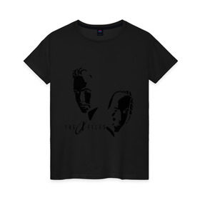 Женская футболка хлопок с принтом Секретные материалы в Санкт-Петербурге, 100% хлопок | прямой крой, круглый вырез горловины, длина до линии бедер, слегка спущенное плечо | x files | малдкр | секретные материалы | скалли