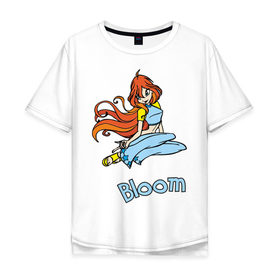 Мужская футболка хлопок Oversize с принтом WinX bloom в Санкт-Петербурге, 100% хлопок | свободный крой, круглый ворот, “спинка” длиннее передней части | bloom | winx | винкс