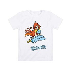 Детская футболка хлопок с принтом WinX bloom в Санкт-Петербурге, 100% хлопок | круглый вырез горловины, полуприлегающий силуэт, длина до линии бедер | Тематика изображения на принте: bloom | winx | винкс