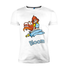 Мужская футболка премиум с принтом WinX bloom в Санкт-Петербурге, 92% хлопок, 8% лайкра | приталенный силуэт, круглый вырез ворота, длина до линии бедра, короткий рукав | bloom | winx | винкс