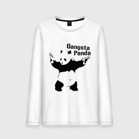 Мужской лонгслив хлопок с принтом Gangsta Panda в Санкт-Петербурге, 100% хлопок |  | Тематика изображения на принте: панда