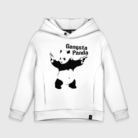 Детское худи Oversize хлопок с принтом Gangsta Panda в Санкт-Петербурге, френч-терри — 70% хлопок, 30% полиэстер. Мягкий теплый начес внутри —100% хлопок | боковые карманы, эластичные манжеты и нижняя кромка, капюшон на магнитной кнопке | Тематика изображения на принте: панда