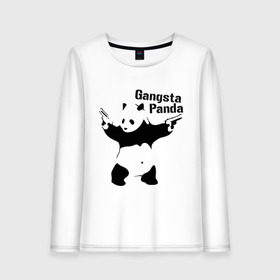 Женский лонгслив хлопок с принтом Gangsta Panda в Санкт-Петербурге, 100% хлопок |  | Тематика изображения на принте: панда