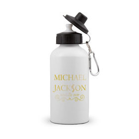 Бутылка спортивная с принтом Michael Jackson (1) в Санкт-Петербурге, металл | емкость — 500 мл, в комплекте две пластиковые крышки и карабин для крепления | Тематика изображения на принте: 