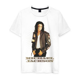 Мужская футболка хлопок с принтом Michael Jackson (4) в Санкт-Петербурге, 100% хлопок | прямой крой, круглый вырез горловины, длина до линии бедер, слегка спущенное плечо. | jackson | michael | mj | pop | джексон | майкл | майкл джексон | поп